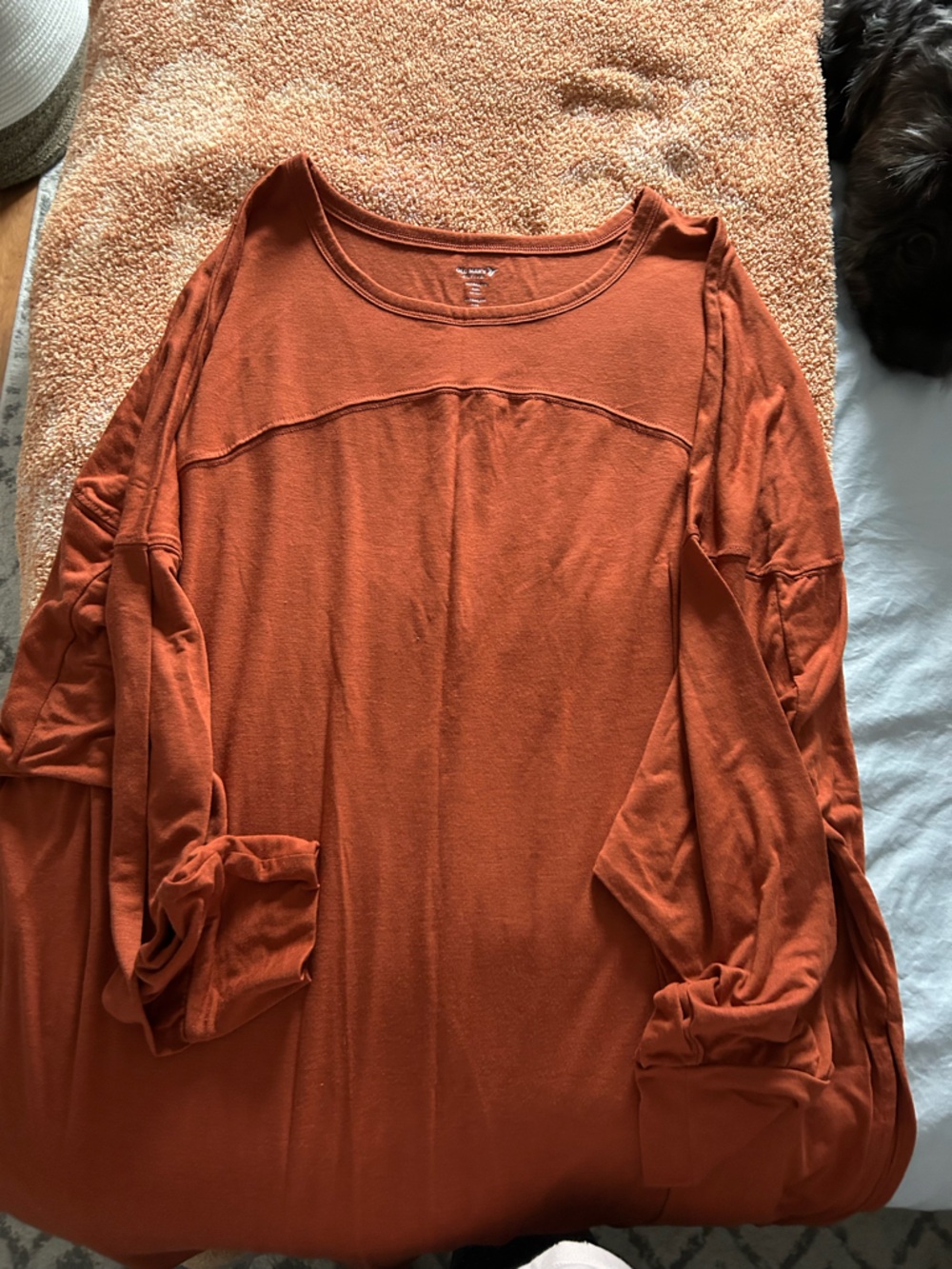 Old Navy Active Burnt Orange Scoop Neck Long Sleeve